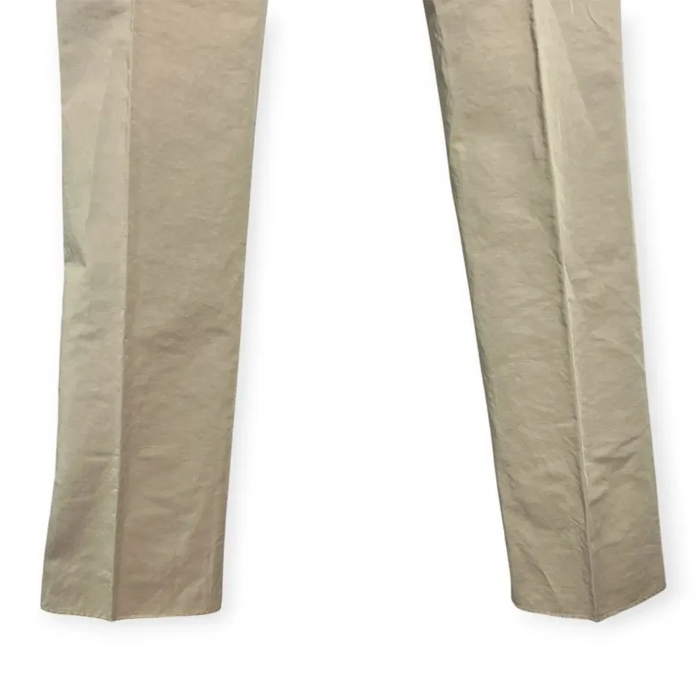 Officine Generale Paul Pant SIZE 50 US 34 Burnt Sand Cotton Linen Unhemmed